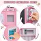 Costway Kid's Pretend Play Kitchen Toddler Kitchen Playset with Blackboard Pink/White/Light Pink/Beige